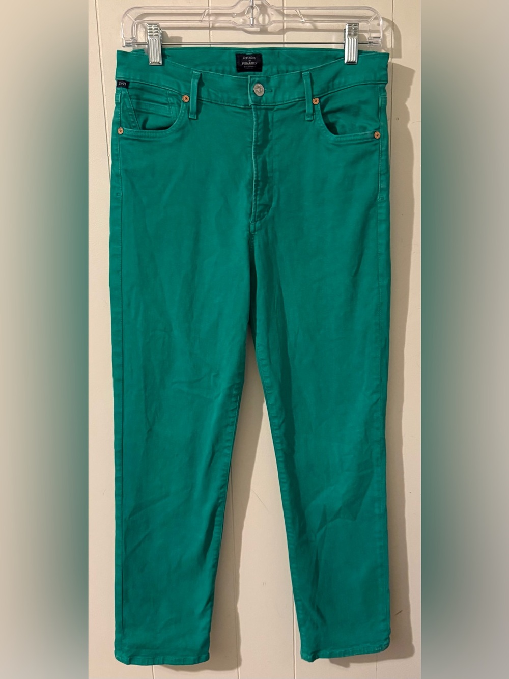 Citizens of Humanity Cara High-Rise Cigarette Ankle Jeans Valencia Green 30
